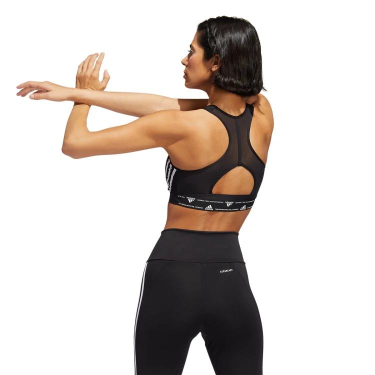 Sujetador Adidas Powerreact Training Medium Support 3 Stripes Mujer 3 Sujetador Adidas Powerreact Training Medium Support 3 Stripes Mujer - Imagen 3